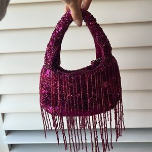 Perfect Party season embellished sequin pink Zara mini bag